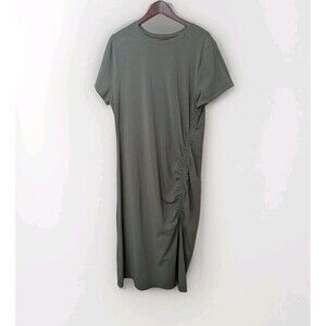 Old Navy Maxi Dress Womens XXL Green T-Shirt Side Cinch Stretch Casual